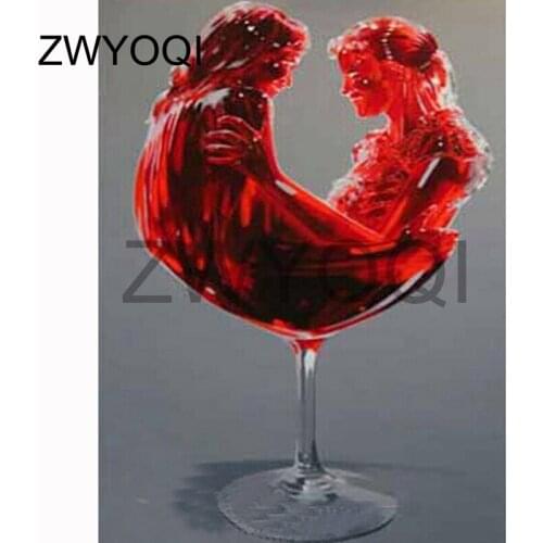 5D DIY Diamond painting Cross stitch Full Round Diamond embroidery Couple love Full Square Diamond mosaic wine glass Couple love