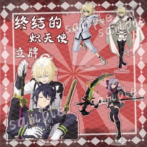 Anime Seraph of the End Yuichiro Hyakuya Hiiragi Shinoa Mikaela Hyakuya Acrylic Figure Stand Model Plate Decor Toy Cosplay Gifts
