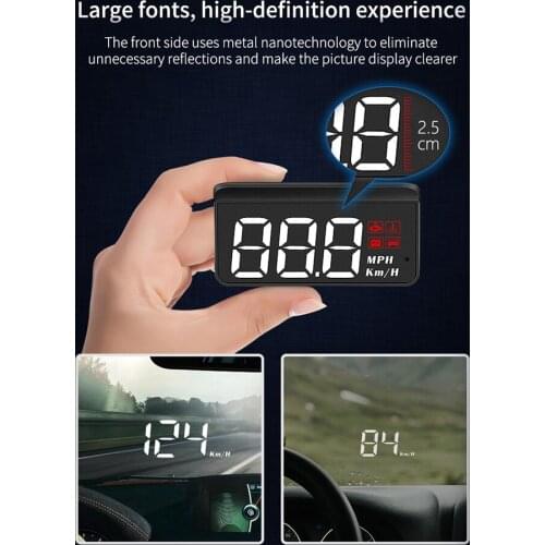 Car Universal M3 OBD2 HUD Car Projection Display Car Speed Display Battery Level Display Car Speeding Warning Head-Up Display