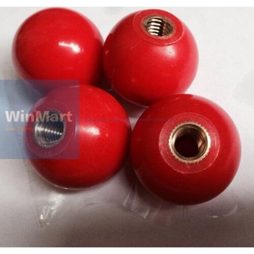 Free Shipping 2PCS M12 Female 40mm Dia Solid Red Copper core Plastic Ball Lever Knobs for Machine Tools