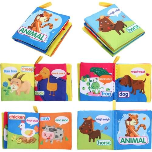 Baby play Toy Soft Cloth Books Rustle Sound Infant Educational Stroller Rattle Toy Newborn Crib Bed Baby Colorful Photographs