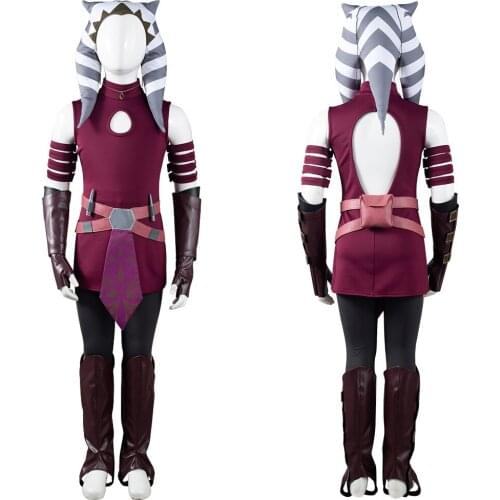 Ahsoka Tano Cosplay Costume Outfits Kids Children Halloween Carnival Suit