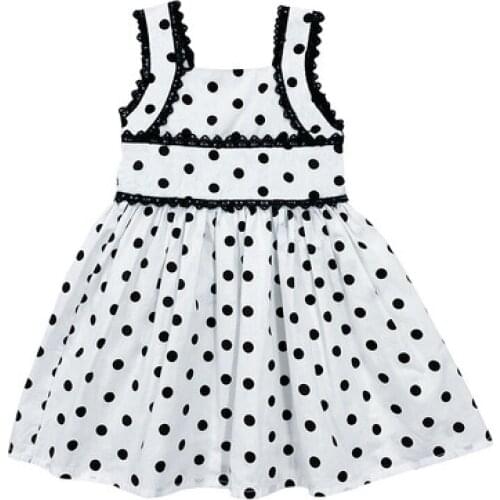 DFXD 2-7T Children Clothes Summer Kids Girls Dresses Fashion Sleeveless Polka Dot Vest Dress New Arrival Princess Dress Vestido