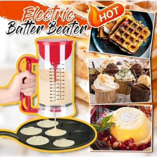 Electric Batter Beater Cordless Electric Mixer Dispenser Battery Powered Pancake Cupcake Waffle Batter Maker Baking Tools