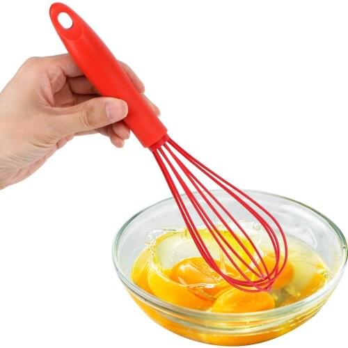 Egg Tool Egg Beater Silicone Kitchen Accessories Non-Slip Manual Milk Frother Cream Whisk Easy to Clean