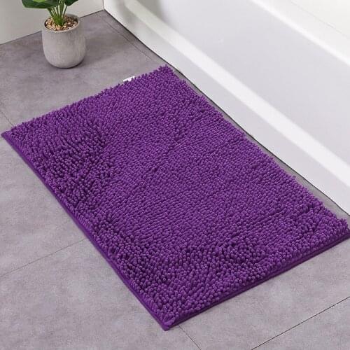 Bathroom Mat Bath Carpets Chenille Water Absorption Bathtub Washbasin Floor Mat Solid Color Non-slip Toilet Rug Plush Foot Mat