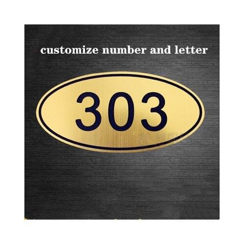 Brushed Gold house number does not fade personalized number letter door plate apartment Hotel