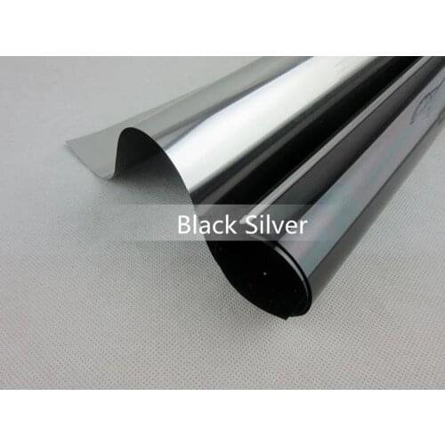 Window Film SUNICE 0.5X5M Black&silver One-way Solar Window Film Mirror Reflective Glass Sticker Summer Shading Film House Decor