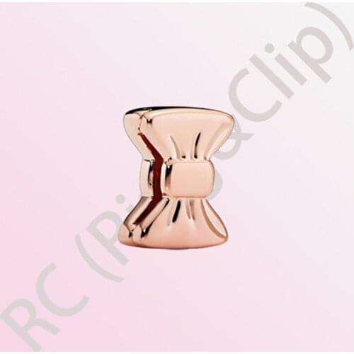 Authentic 925 Sterling Silver Beads Reflexion Sweet Bow Clip Charms fit Original Pandora Reflexions Bracelets Women DIY Jewelry