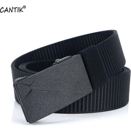 CANTIK Mens Design Grey Blank Automatic Buckle Belts Good Quality Fashion Nylon Belt for Men Clothing Accessories Jeans CBCA206