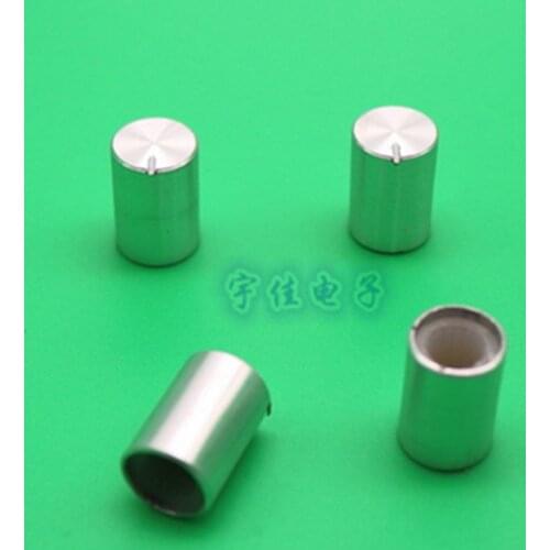 10 Piece 10 * 14.5mm aluminum alloy potentiometer knob audio volume adjustment knob silver flower hole 6MM