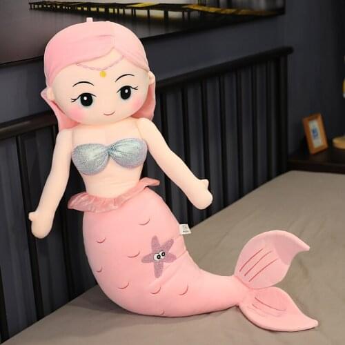 Mermaid Doll Girl Cute bed super soft doll plush toy sleeping pillow big Doll New Year gift