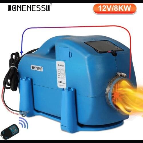 LONENESSL 12V Air Diesel Car Parking Heater 1KW-8KW Adjustable For Trucks Motor-Homes Boats Bus + LCD Display Key Switch+Remote