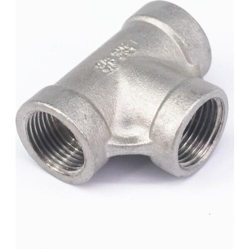 3/8" BSP Euqal Female Tee Thread 3 Way 304 Stainless Steel Pipe Fitting Connector Coupling for water air gas