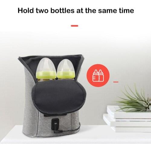 Universal Car Double Bottle Warm Milk Heater Baby Bottle Warmer Outdoor Portable Constant Temperature Milk Heater Storage Bag