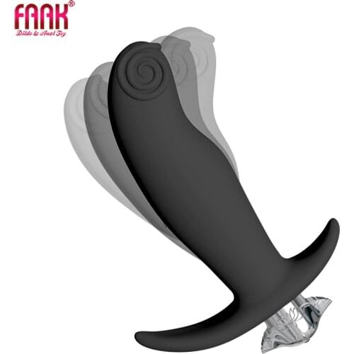 FAAK vibrating butt plug g-spot stimulate male prostate massage silicone vibrator women masturbator sex toys dildos 10 speeds