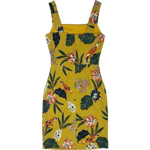 Runway Designer Dresses Womens High End European Multicolor Flower Printed Resort Spaghetti Strap Vestidos XXL