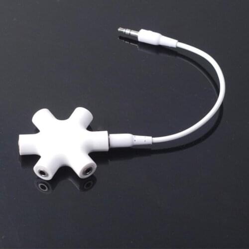 1pc Multiport Audio Jack Wire Adaper Mini 3.5mm Splitter Adapters Headphone 6 port Audio Earbuds Earphones Audio Hub