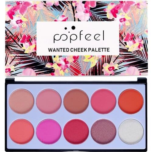 10 Colors Blusher Highlighter Powder Palette, Face Cheek Contour Powder Pallet - Perfect for Contouring and Highlighting
