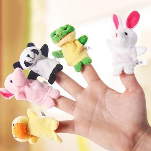 10PC Funny Baby Plush Toy Animal Finger Puppet Double Layer with Feet Storytelling Props Doll Hand Puppet Kids Toys Child Gift