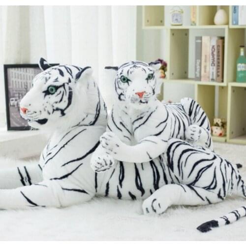 120CM High Quality Giant White Tiger Stuffed Toy Baby Lovely Big Size Tiger Plush Doll Soft Pillow Children Christmas Gift 5.0