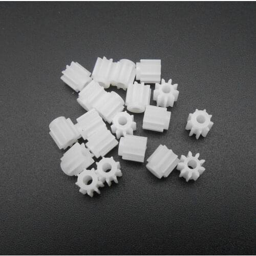 20Pcs 0.5M 0.5 Modulus Spur Gear Pinion Aperture 2mm 1.95mm 9 Teeth With 1MM No Teeth Shoulder 2A Tight Fit 9T 2A 5.3MM X 5.5MM