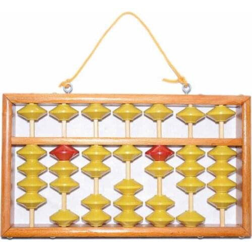 7 Column Non-Slip Hanging Wooden Abacus Chinese Soroban Educational Tool Mathmetic Calculator for Student Teacher