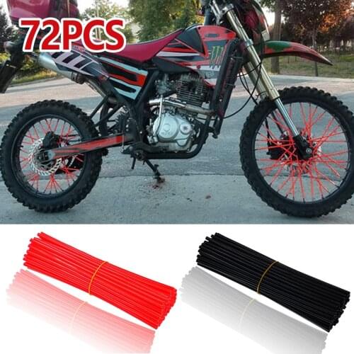 72Pcs Bike Motorcycle Wheel Spoked Protector Skin Covers Pipe For Motocross Bicycle Bike Cool Accessories 2 Colors 24CM
