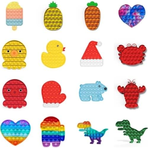 Hot Sale Push Bubble Fidget Antistress Toys Adult Kids Unicorn Dinosaur Pop Autism Special Sensory Toy Needs Stress Reliever