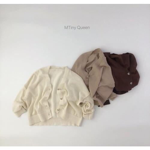 Kids Knitted Cardigan New Korean Autumn Baby Boys and Girls V Neck Knitted Sweaters Solid Single-breasted Child Sweater Jackets