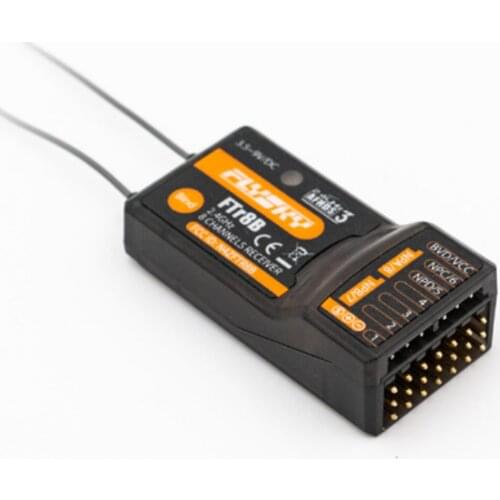 FLYSKY FTr8B AFHDS3 2.4G 8CH PWM/PPM/i.BUS Out/S.BUS Dual Antennas Receiver for PL18 NB4 NB4 Lite Fixed Wing Glider Helicopter