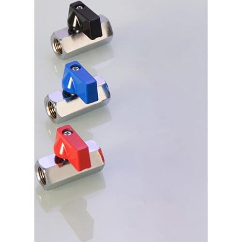 Chrome-plated Brass Mini Ball Valve 1/8" 1/4" 3/8" 1/2" Female to Female Thread Air Compressor Valves Red / Blue / Black Handle