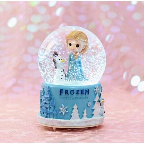 Crystal Ball Music Box Snow Ball with Automatic Snowflake Carousel Music Box Birthday Gift toys for children