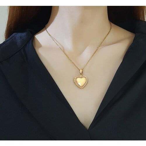 Customize Photo Necklace Heart Locket Pendant Name Necklaces Women Family Image Personalized Picture Necklace Anniversary Gifts