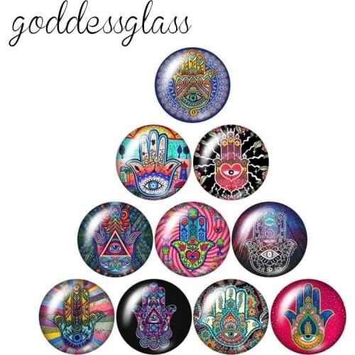 Beauty Eye Hand patterns 10pcs 12mm/16mm/18mm/20mm/25mm/30mm Round photo glass cabochon demo flat back Making findings ZB0990