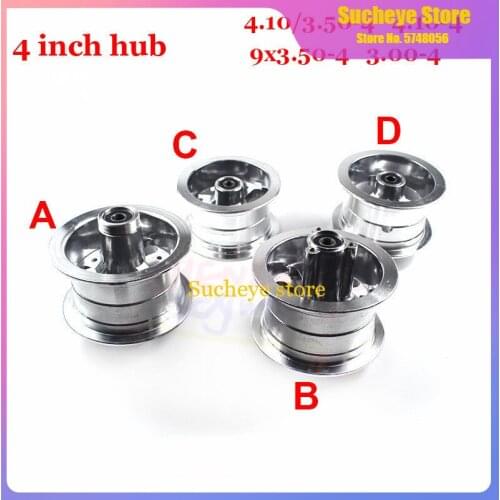 4 Inch 4.10/3.50-4 4.00-4 3.00-4 9x3.50-4 Aluminum Alloy Wheel Rims Hub for MIni Motorcycle Electric Scooter Gas Scooter ATV
