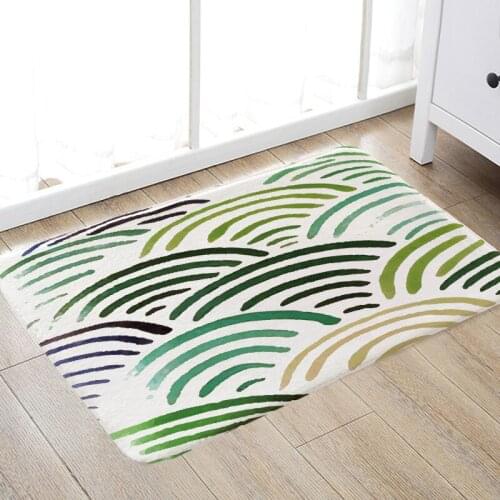 Carpet Doormat Funny Kitchen Entrance Door Mat Anti-slip Floor Rug Bathroom Area Hallway 50x80cm Tropical Leaf Design