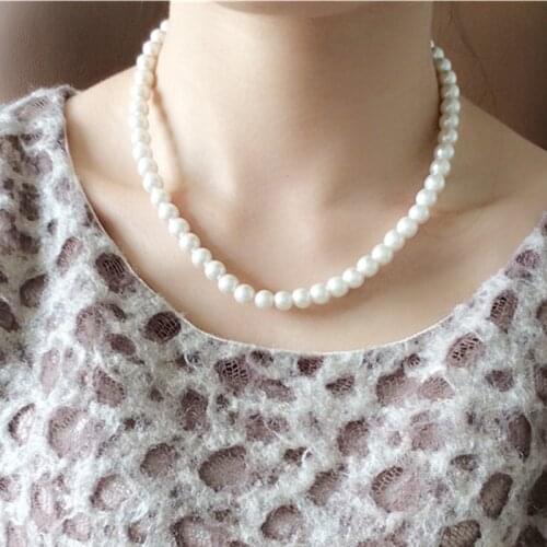 Hot Selling Women Pearl Necklace colliers Simulated Pearl Necklaces Womens jewellery Bridal Jewelry Classic Female Wedding Gifts