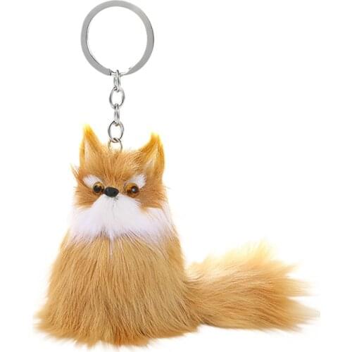 Cute Plush Keychain Mini Kawaii Creative Bags Hanging Backpack Phone Pendant Accessories Cartoon Fox Cute Stuffed Plush Doll Toy