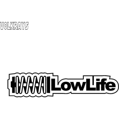 Volkrays Fashion Car Sticker Low Life Accessories Reflective Waterproof Sunscreen Waterproof Vinyl Decal Black/Silver,3cm*17cm