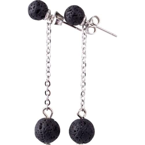 Fashion 1Pair Lava Stone Earrings For Women Essential Oil Diffuser Aromatherapy Jewelry Lava Aroma Diffuser Eardrop Female