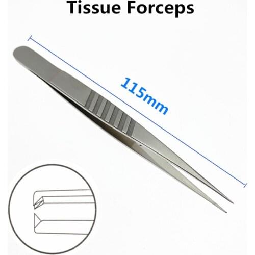 Stainless steel Ophthalmic Tissue Forceps Tweezers teethed Cosmetic Plastic Ophthalmic Surgery Instruments Tools