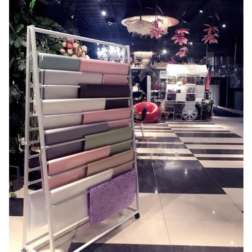 New floor double-sided flower shop wrapping paper rack fabric towel rack silk scarf display frame wallpaper newspaper rack