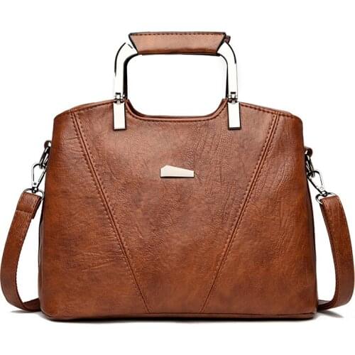 2021 New Soft Leather Handbag Women Bag Designer Metal Handle Female Crossbody Bag Shoulder Messenger Bags For Tote Bags