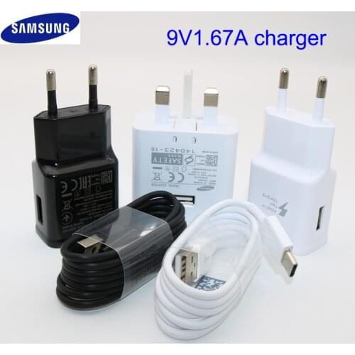 Samsung S8 S9 plus note9 Original Fast Charger 9V1.67A Quick Adapter EU/US/UK Note8 S9 S8 C5 7 9 1.2M 120cm USB Type C Cable