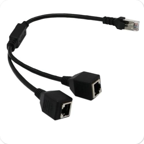 RJ45 male to 2 female splitters rj45 one-in-two Ethernet LAN network adapter cable