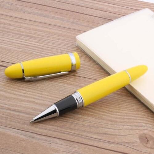 Hot Sale Beautiful Yellow Lacquered With Silver Trim 0.5mm Roller ball Pen On Promotion JINHAO 159