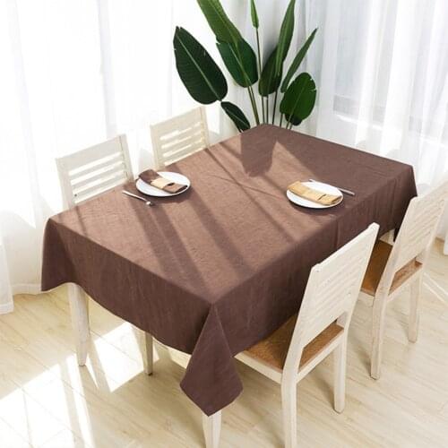 Customizable Ramie Tablecloth ,Solid CoIor Elegant Dust-Proof Table Cover ,for Kitchen Dinning Decoration