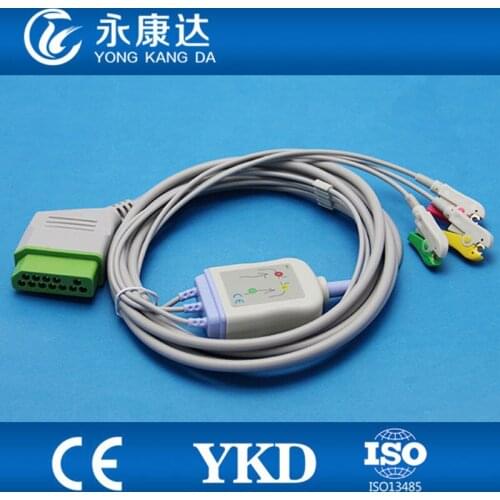 Compatible Nihon Kohden BSM-2301 ecg Cable 3 lead IEC Clip