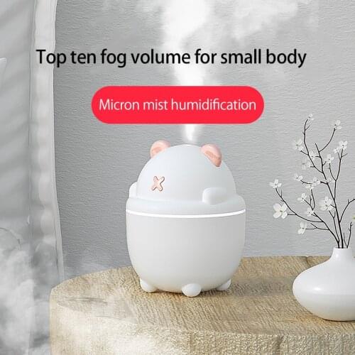 300ML Ultrasonic Mini Air Humidifier Pet Bear Aroma Essential Oil Diffuser For Home Car Fogger Mist Maker With LED Night Lamp